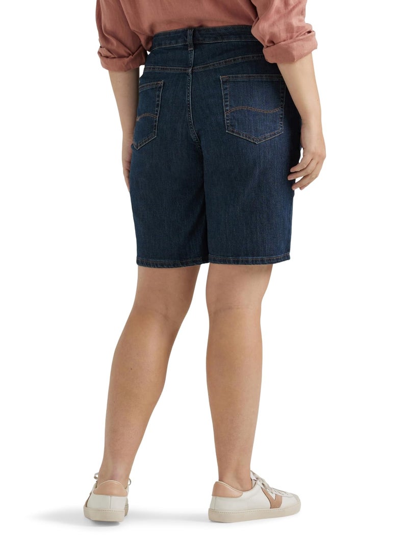 Lee Women's Plus Size Relaxed Fit Bermuda Short, Lagoon, 26 Plus - Image 2